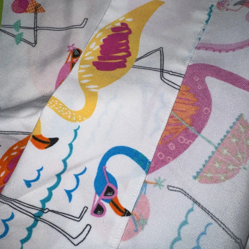 Vintage Flamingo Curtain Panels 2pc 43x60 Multicolor Tropical Retro Decor
